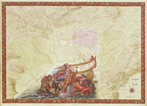 Ms. 986, Vol. 3 fol.63 Plano e Mapa de Toulon, do &39;Atlas Louis XIV&39;, 1683-88